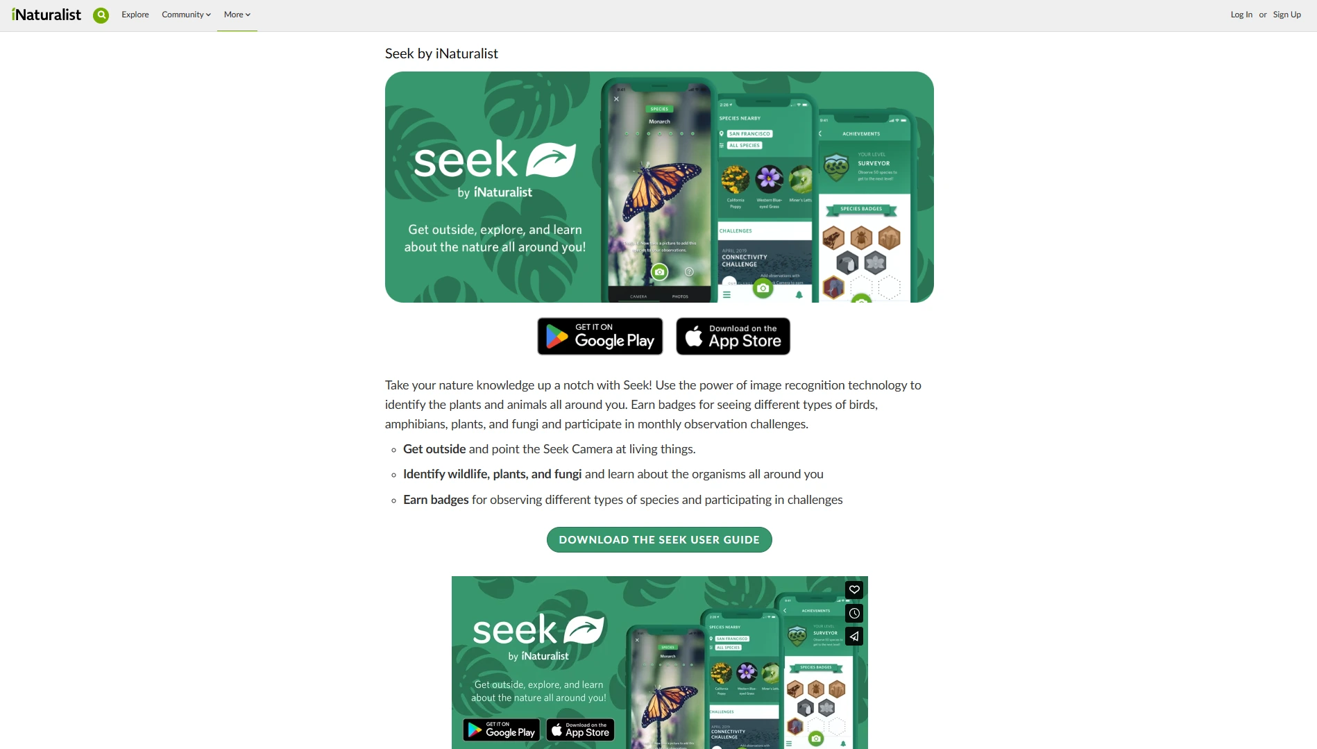 seek by naturalist main page